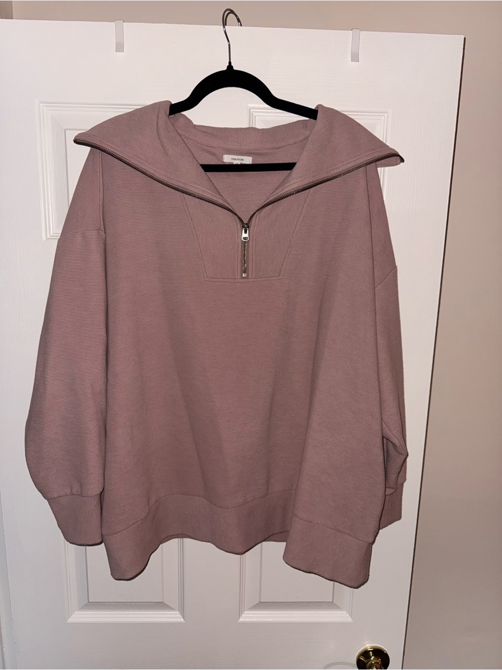 Maurices Mauve Half-Zip Cowl Pullover